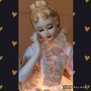 Vintage French Court lady table lamp.